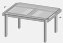 rozkładanie stołu z prowadnicą Frontslide Basic