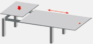 rozkładanie stołu z prowadnicą Topslide